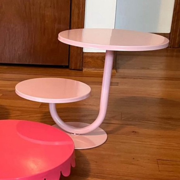 Pink Two-Tier Donut or Cake Stand Dessert Display Tray - Picture 6 of 6